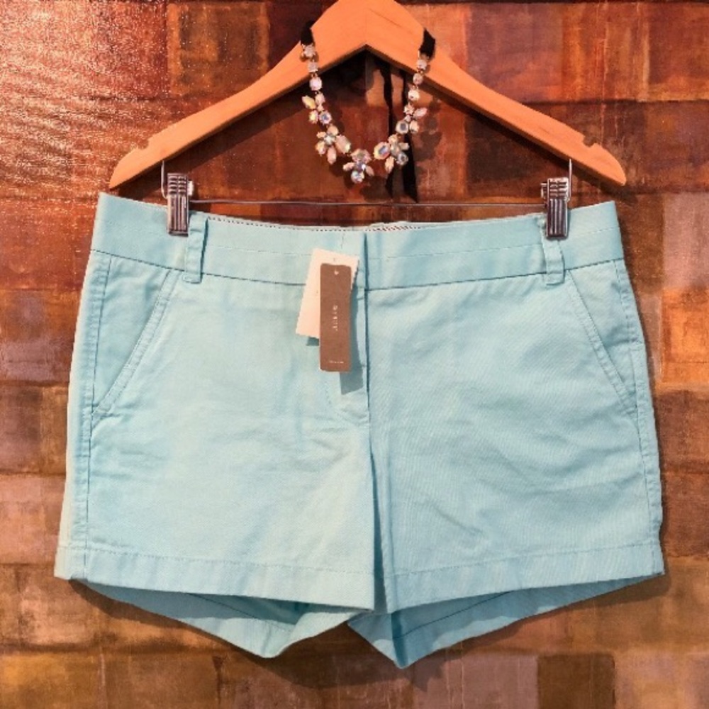 J. CREW Blue 4" Chino Shorts Size 10 NWT msrp $45